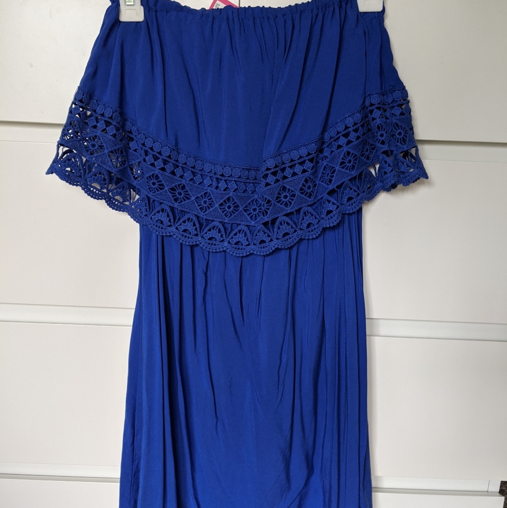 NWT Blue Strapless Sundress